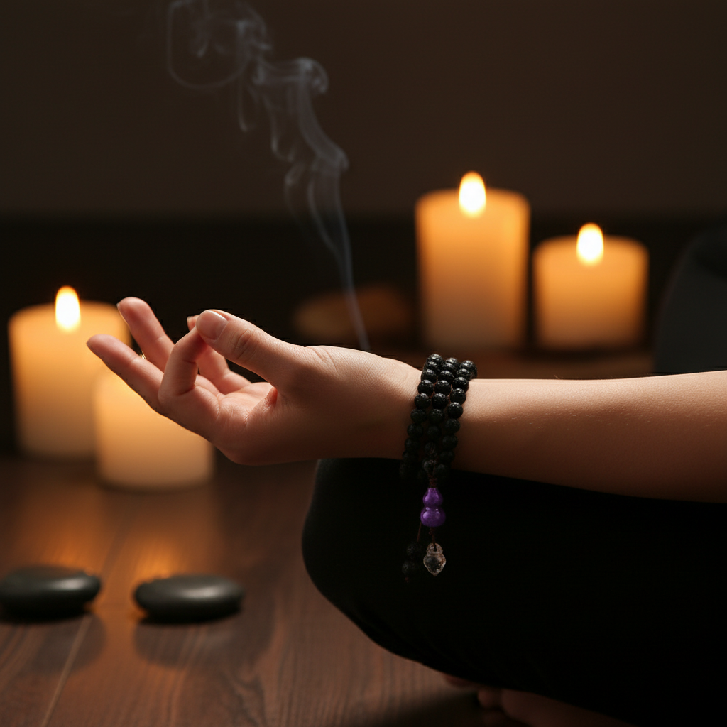 Five Elements Black bracelet meditation wrist