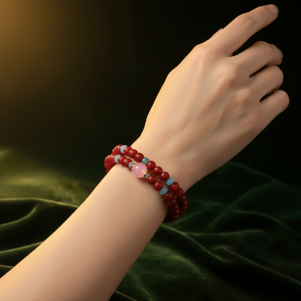 Pure heart incense bead bracelet worn on wrist lifestyle photo