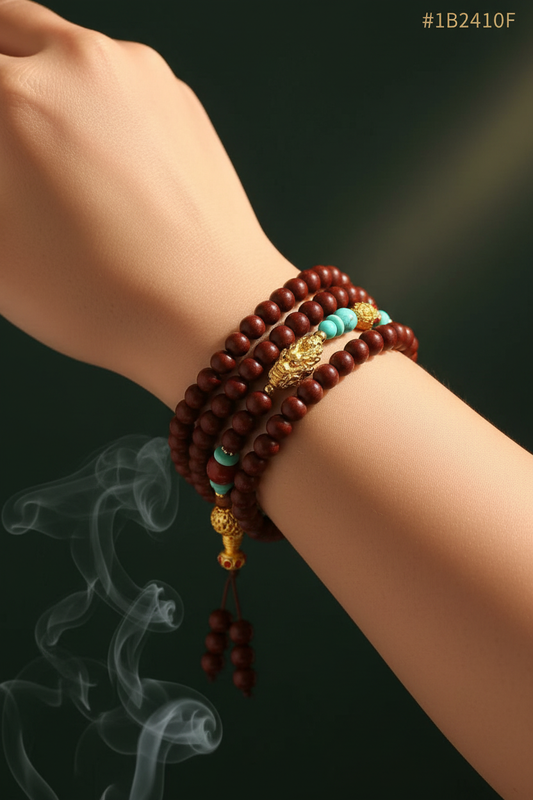 Zitan Incense Bracelet - Wrist Wearing Shot