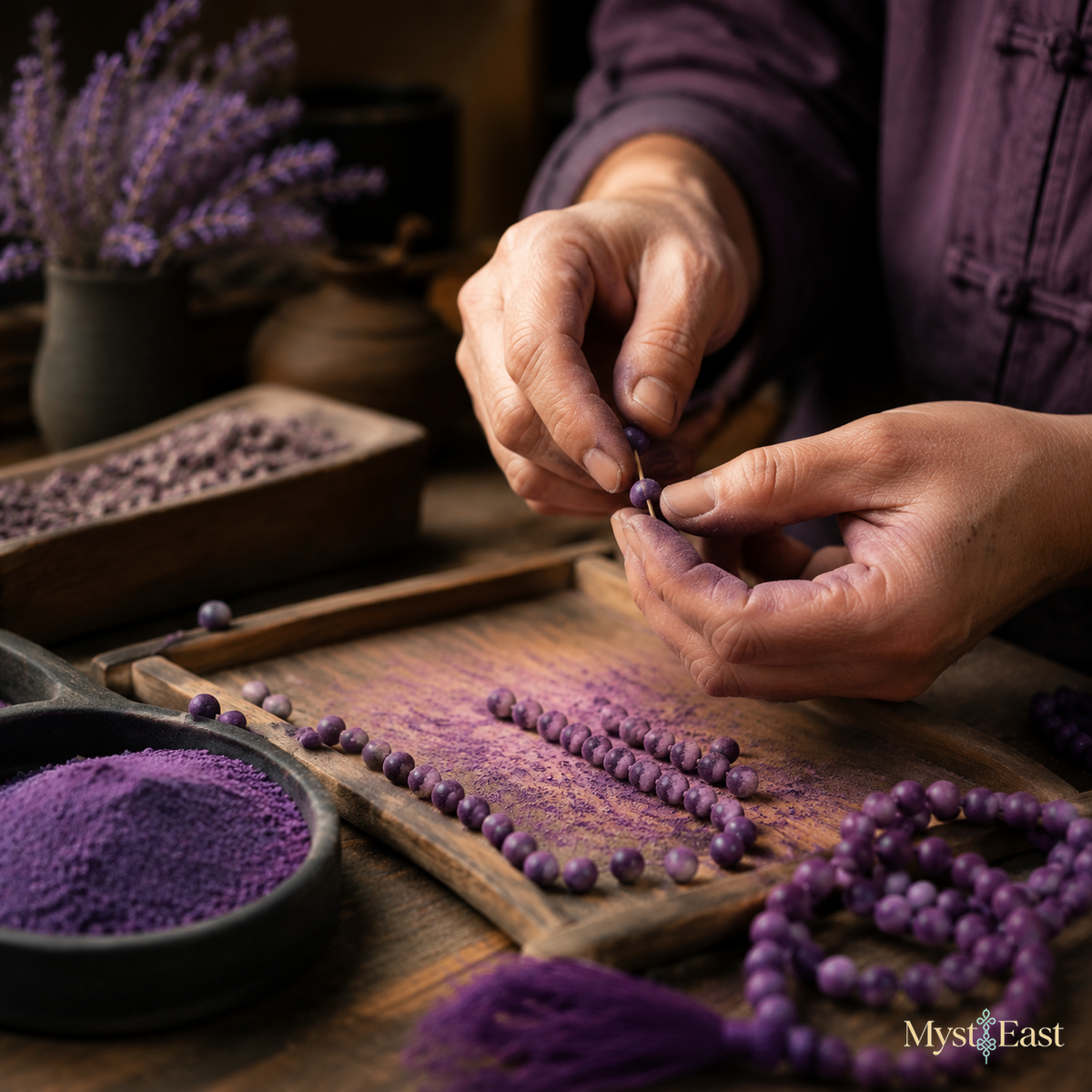 Purple Qi Incense Bracelet