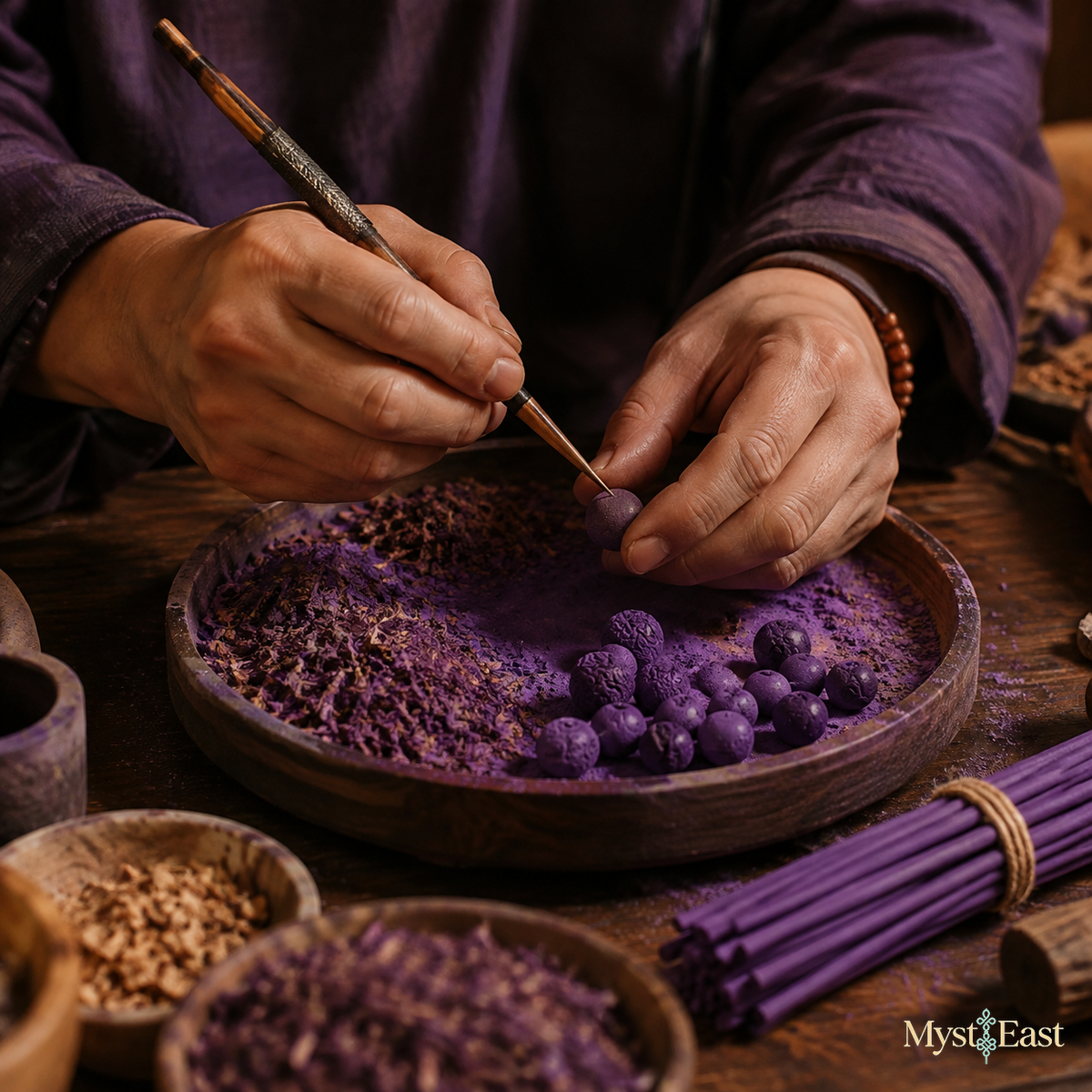 Purple Qi Incense Bracelet