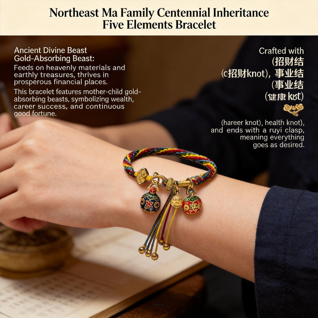 Northeast Ma Family Heritage Bracelet with Ancient Mythical Beast Charms