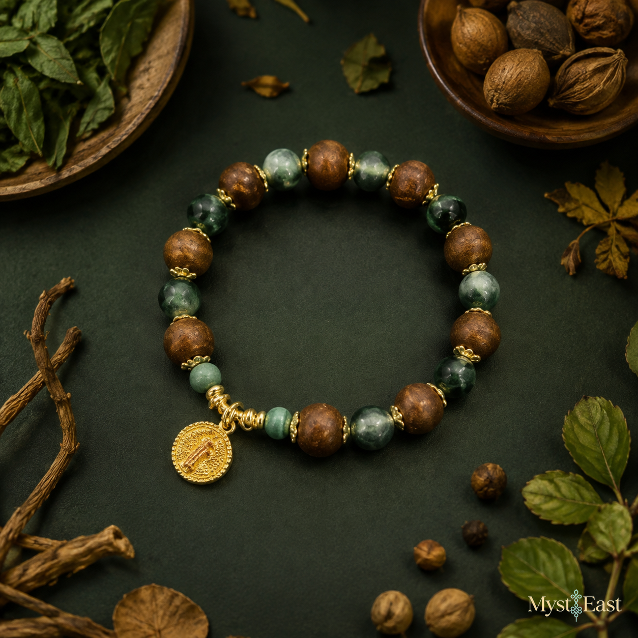 Emerald Gold Incense Bracelet