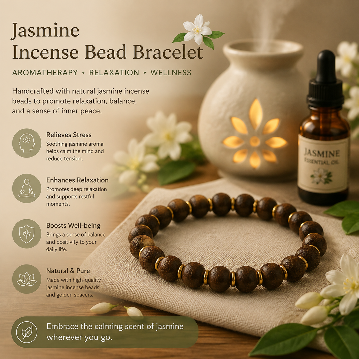 Jasmine Incense Bracelet