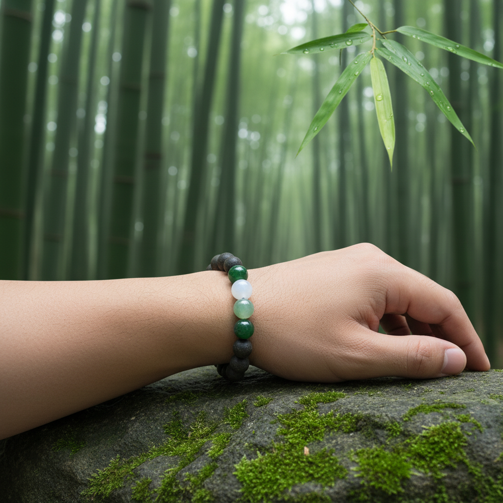 Drunken Green Hills - wrist wear bamboo forest