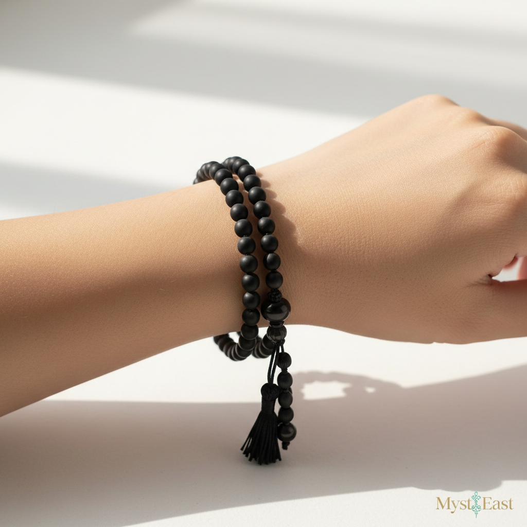 Five Elements Black bracelet woman double wrap wrist