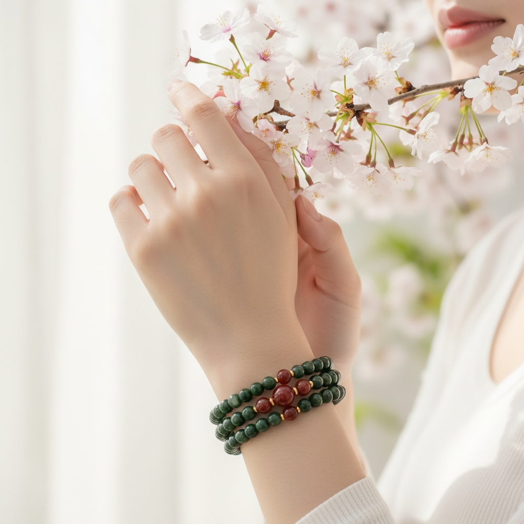 Spring Essence Formula - wrist wear with cherry blossoms