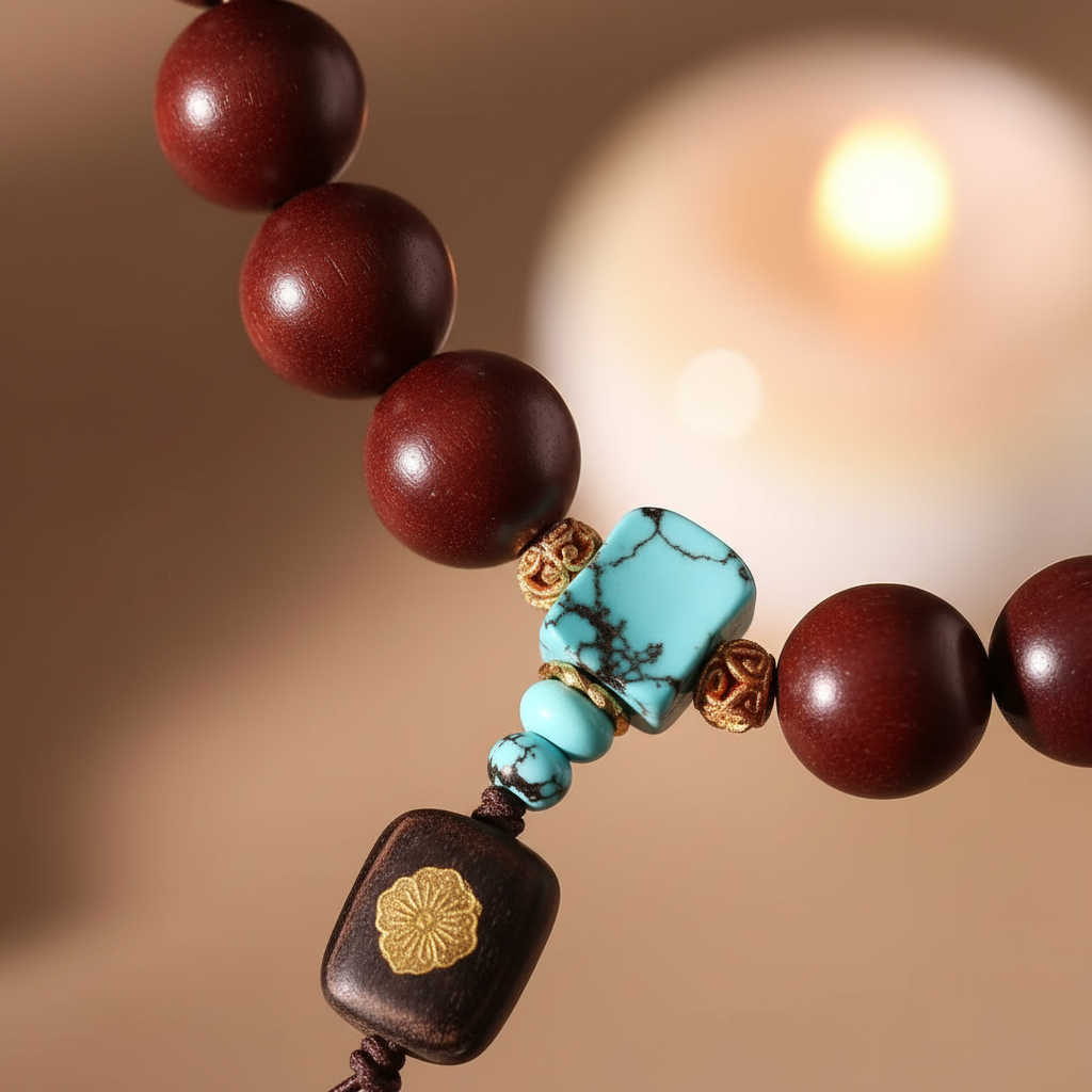 Qi-Activating Beauty Incense Bracelet - Detail Close-up