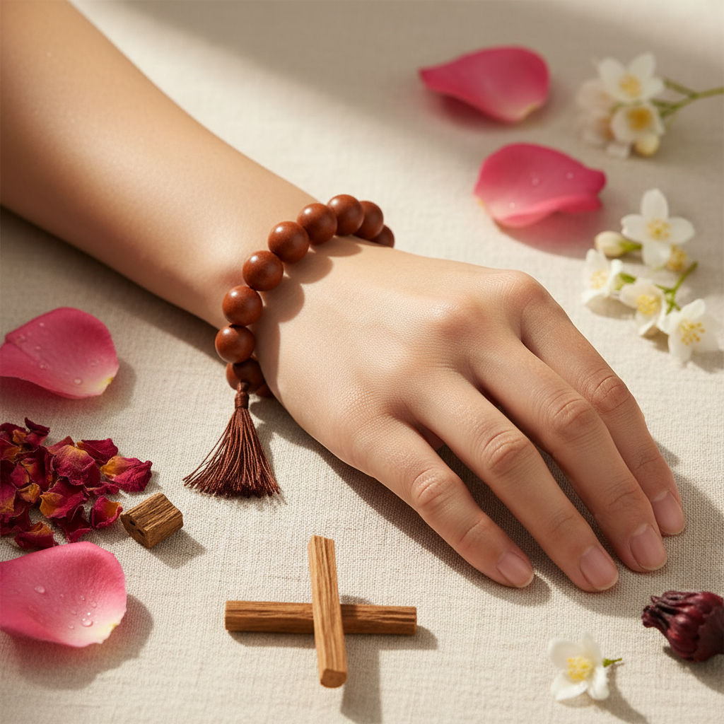 Five Herbs Natural Blend - wrist wear with rose and jasmine