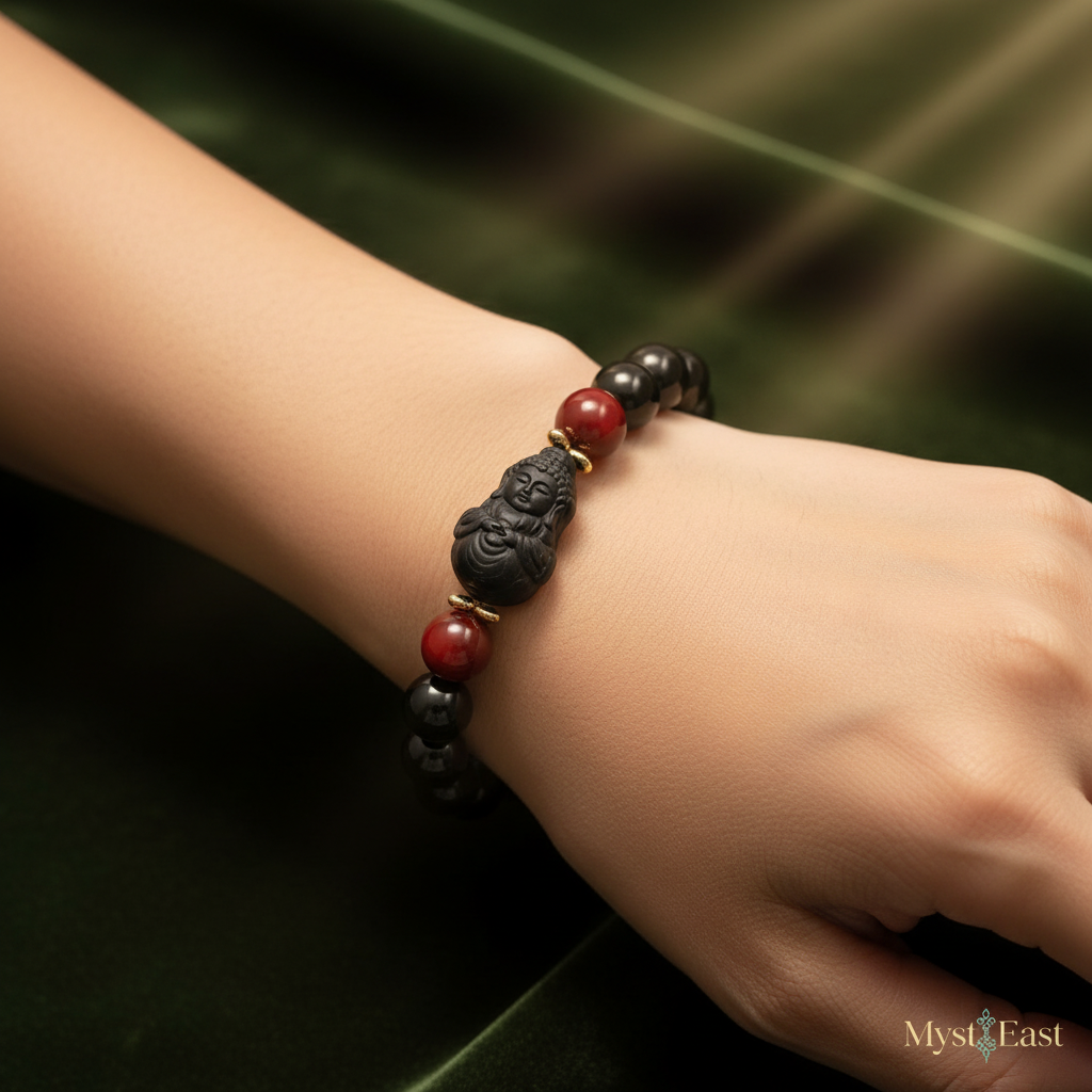 Midnight gourd fortune bracelet wrist wearing photo